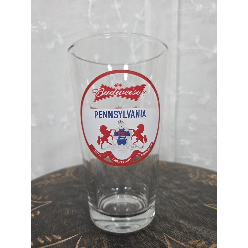 Budweiser Pennsylvania Logo State Pint Glass Rare